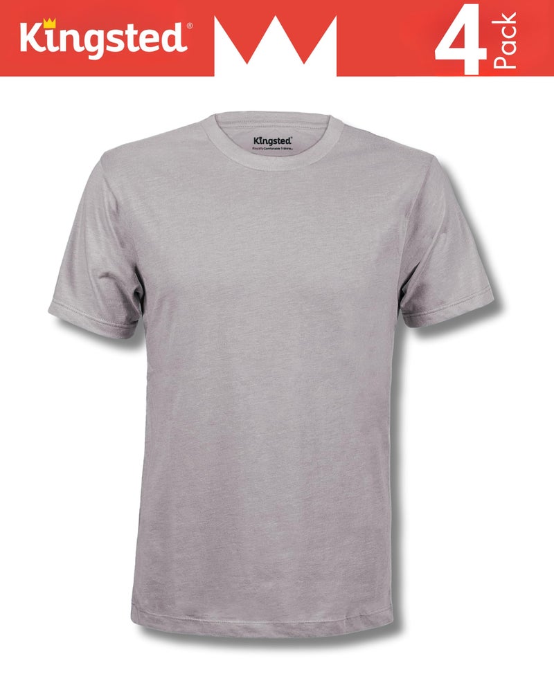 Kingsted Men's T-Shirts Pack - Royally Comfortable - Super Soft Cotton Blend - Short Sleeve Tagless Crewneck - Plain Colored Classic Tees (Everyday Pack, X-Large) - Image 4
